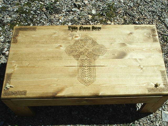 The Celtic Cross coffee table style altar with full storage
