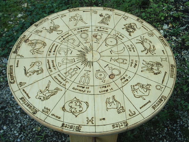 Each Astrology Wheel Tarot Table is crafted in stunning detail