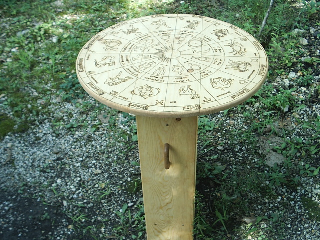 The Astrology Wheel Tarot Table is portable for easy mobility